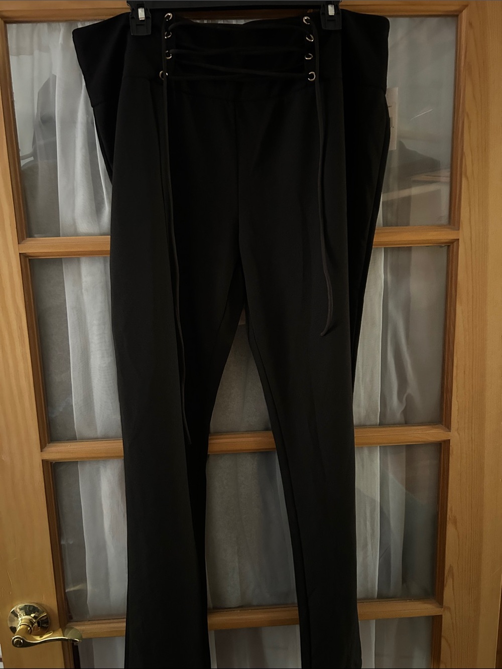 NWT FTF Black Lace-Up High-Waist Women's Pants